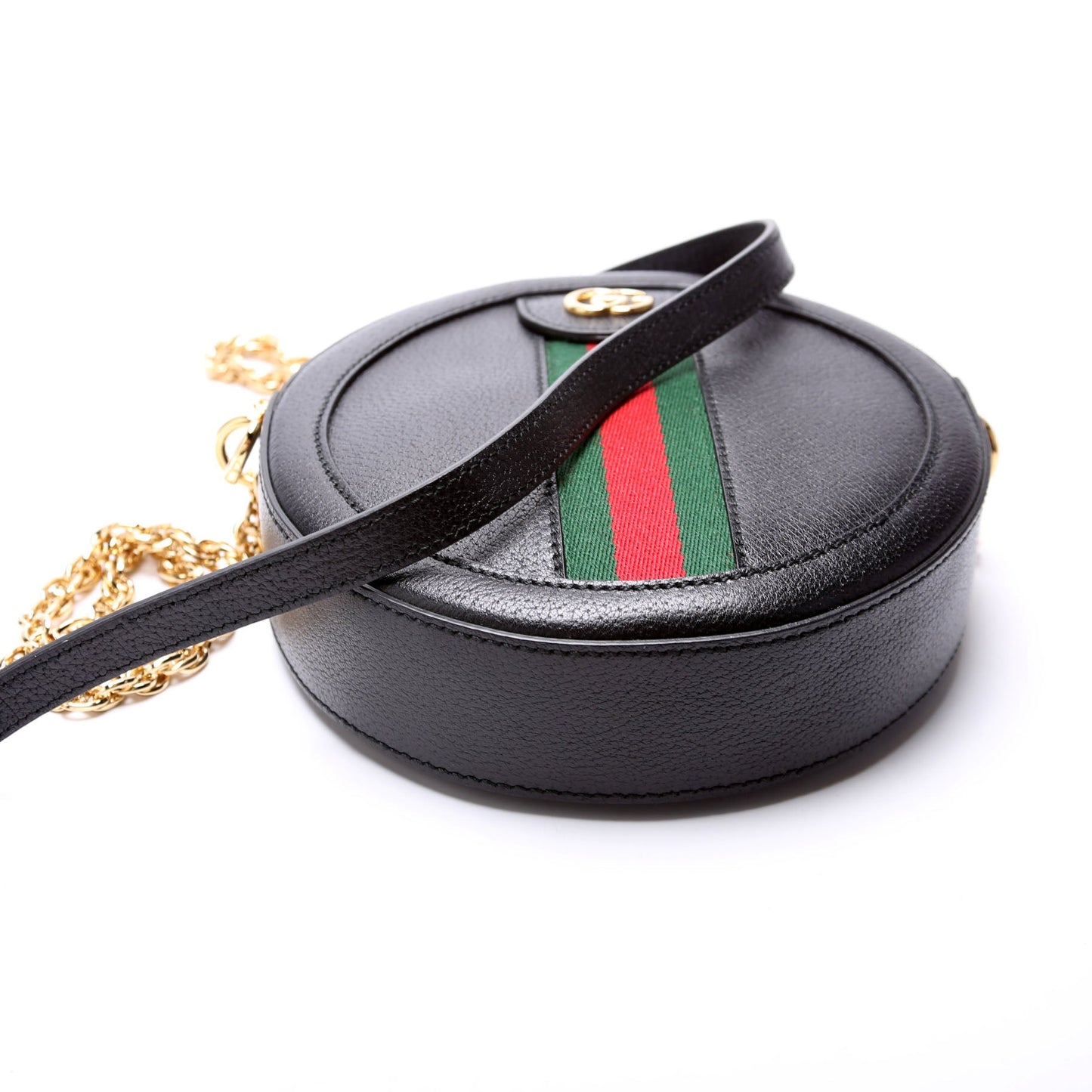 Gucci  Ophidia Leather Round Small Crossbody Black