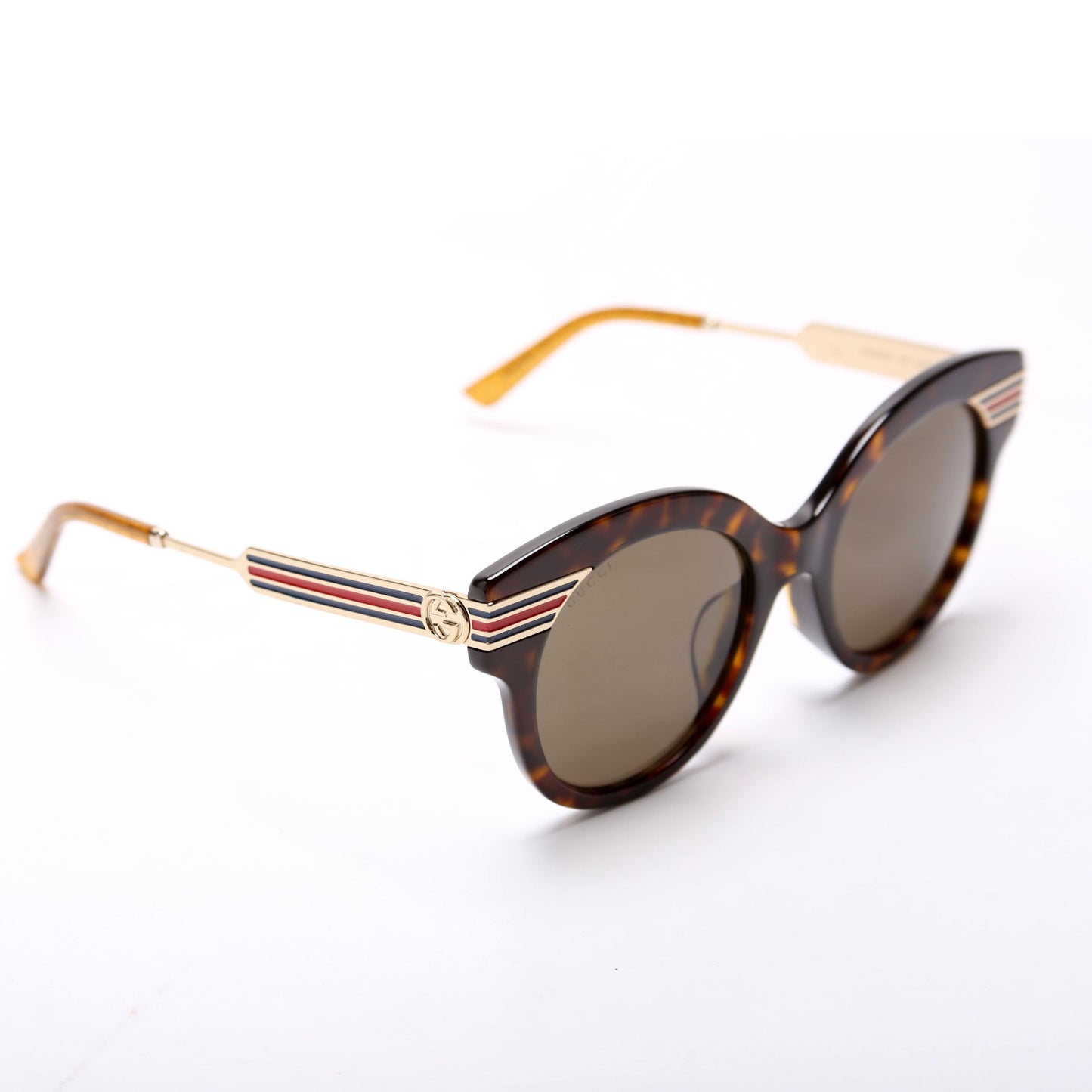 Gucci GGSA Web-Stripe Sunglasses Brown
