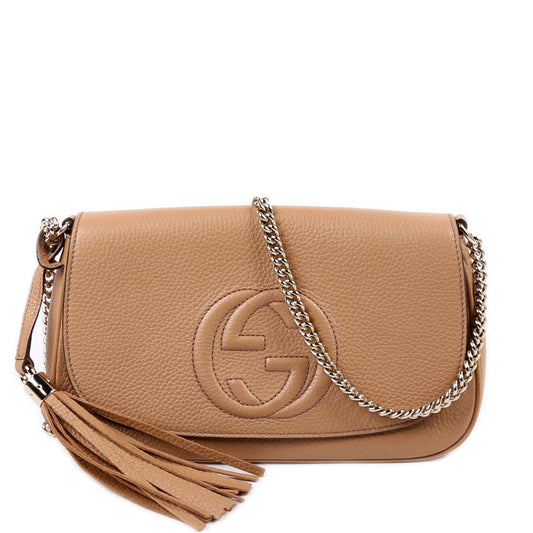 Gucci  Soho Chain Tassel Flap Beige