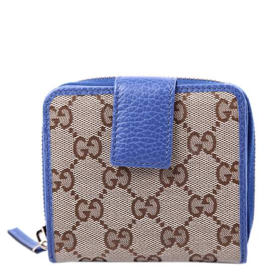Gucci  GG Canvas Compact Wallet Blue