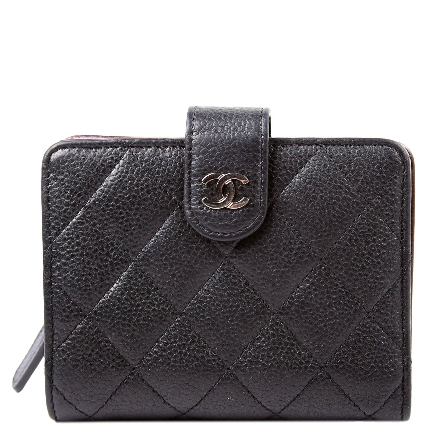 CC Compact French Wallet Caviar 16M Black