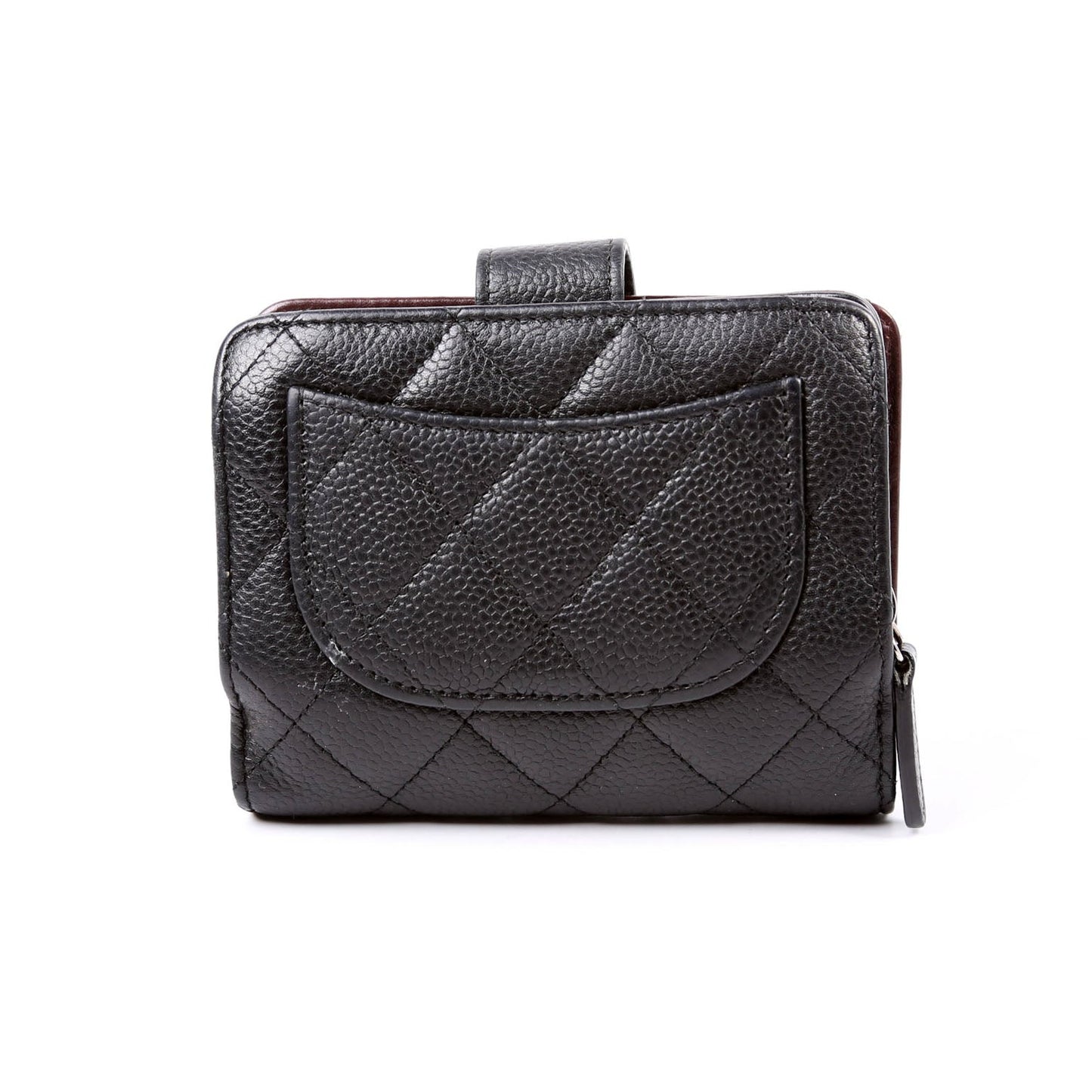 CC Compact French Wallet Caviar 16M Black