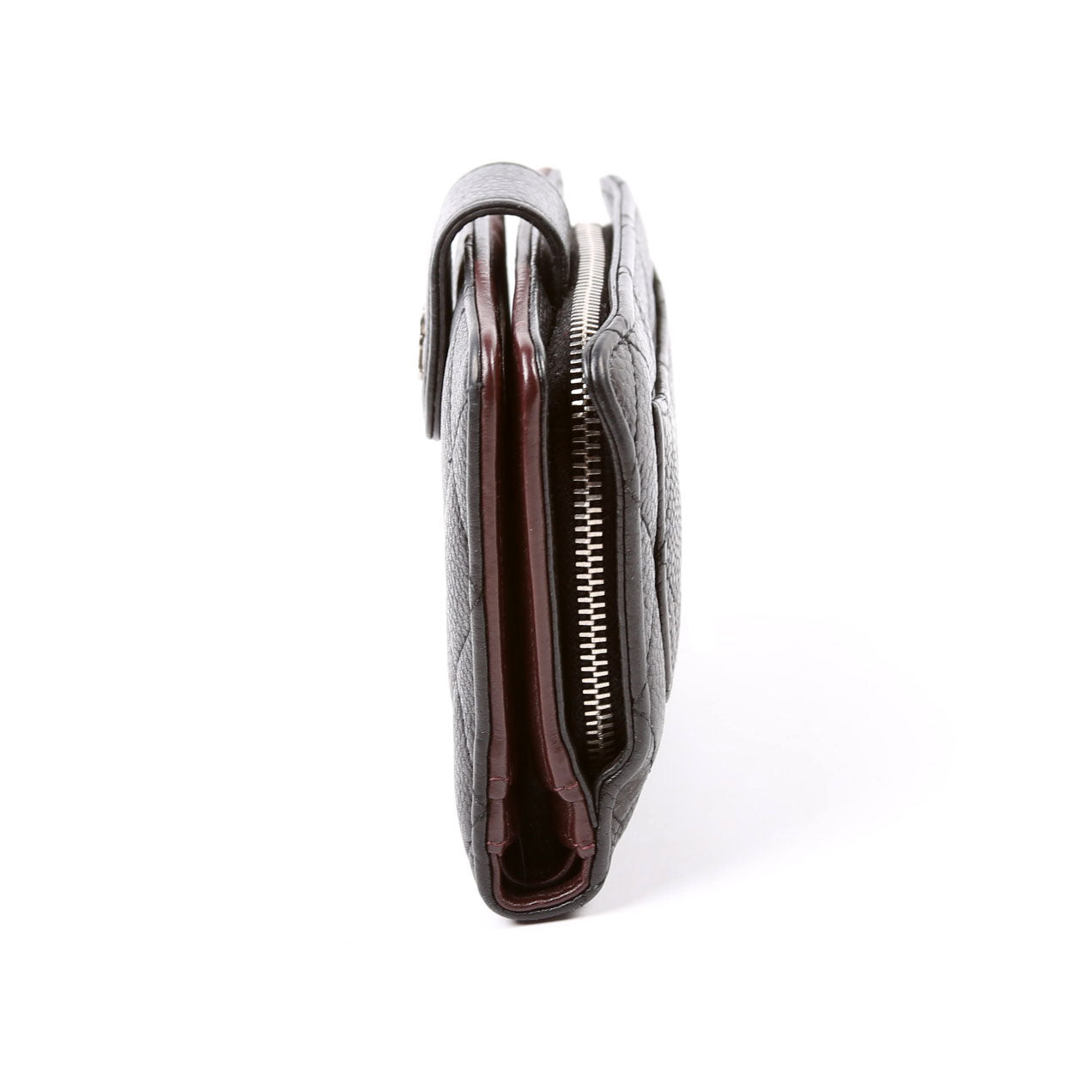 CC Compact French Wallet Caviar 16M Black