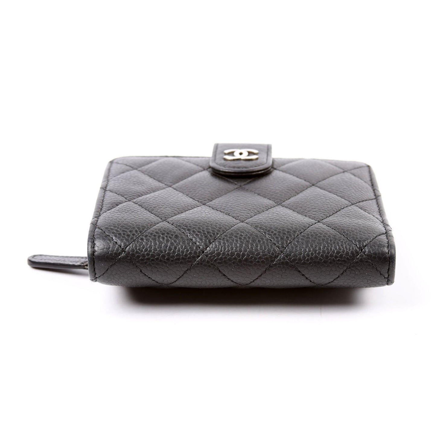 CC Compact French Wallet Caviar 16M Black