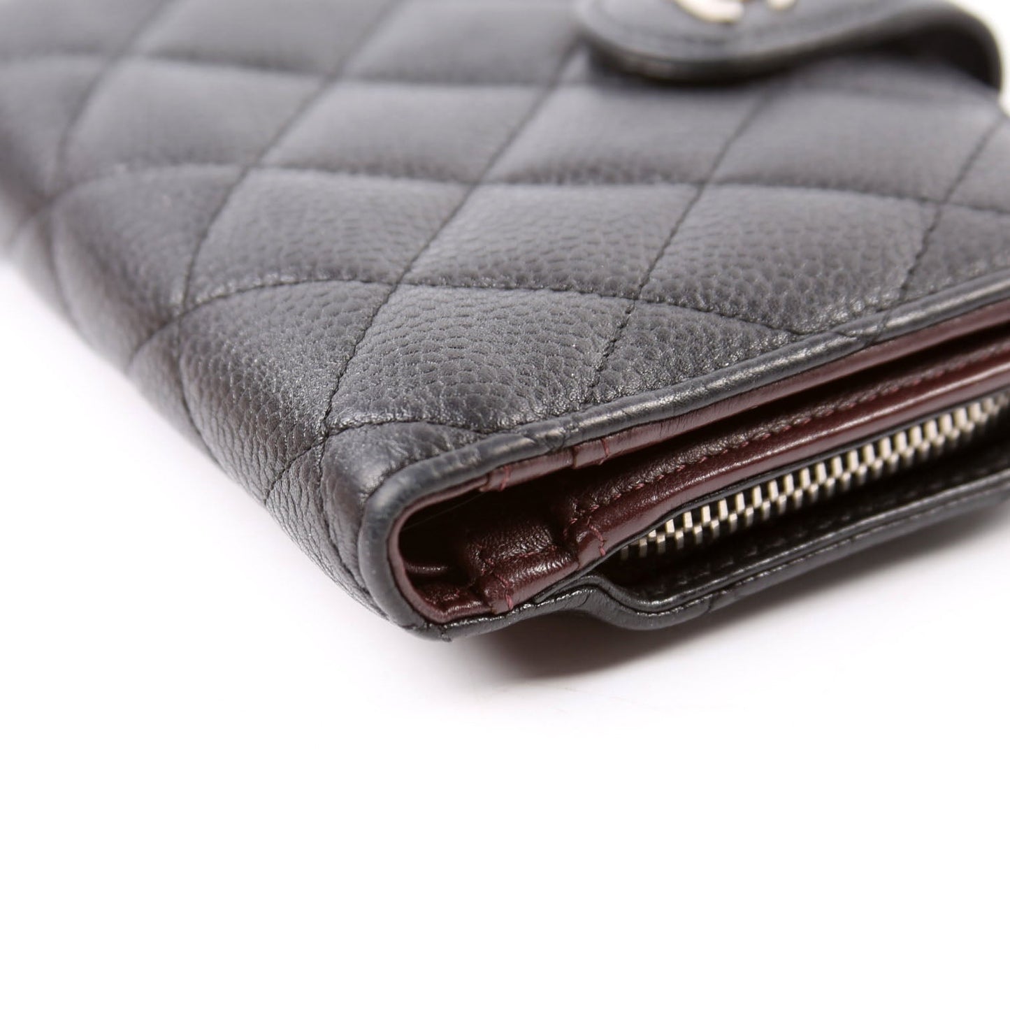 CC Compact French Wallet Caviar 16M Black