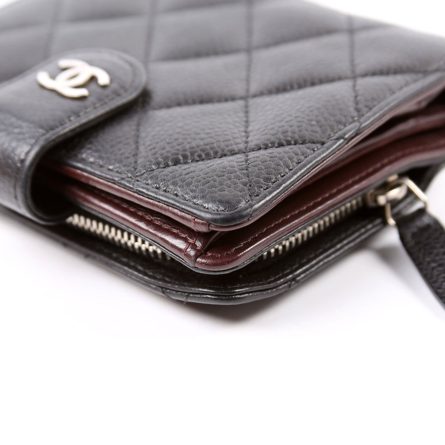 CC Compact French Wallet Caviar 16M Black
