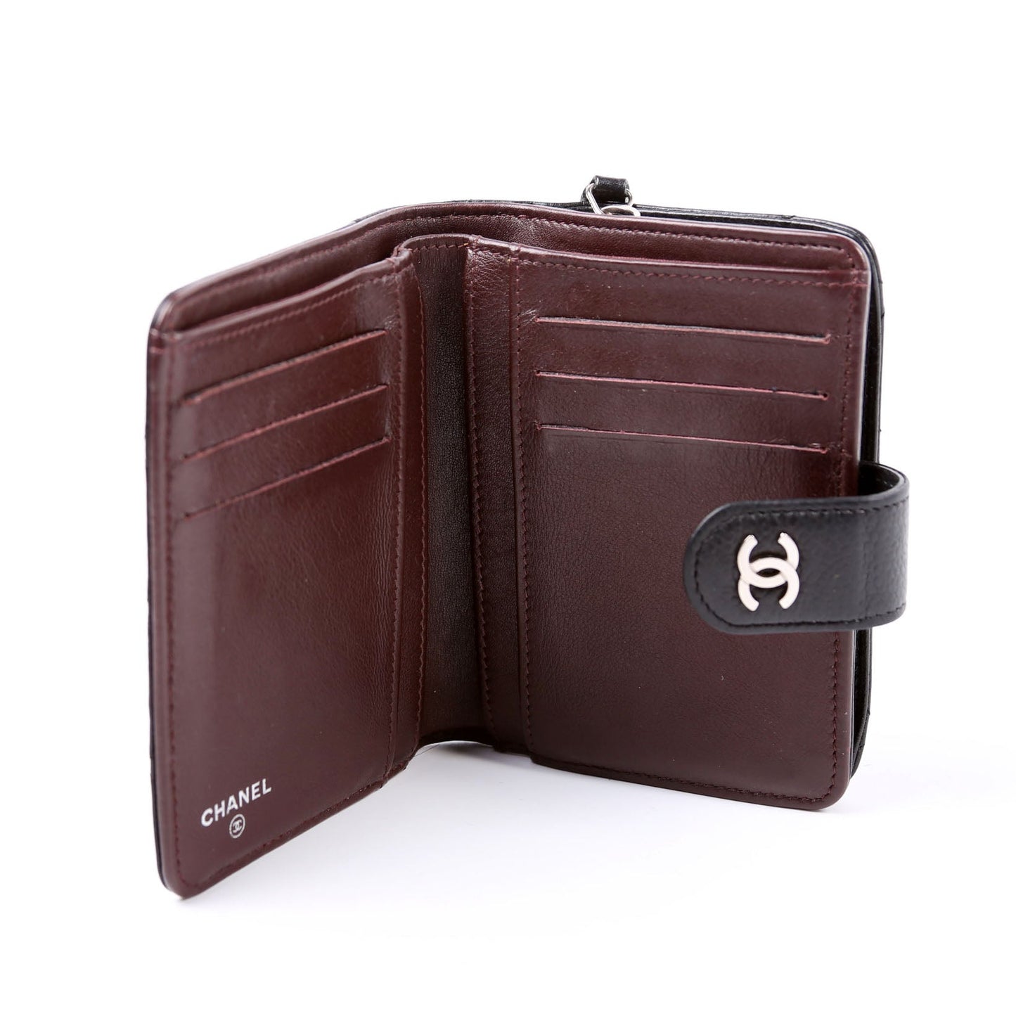 CC Compact French Wallet Caviar 16M Black