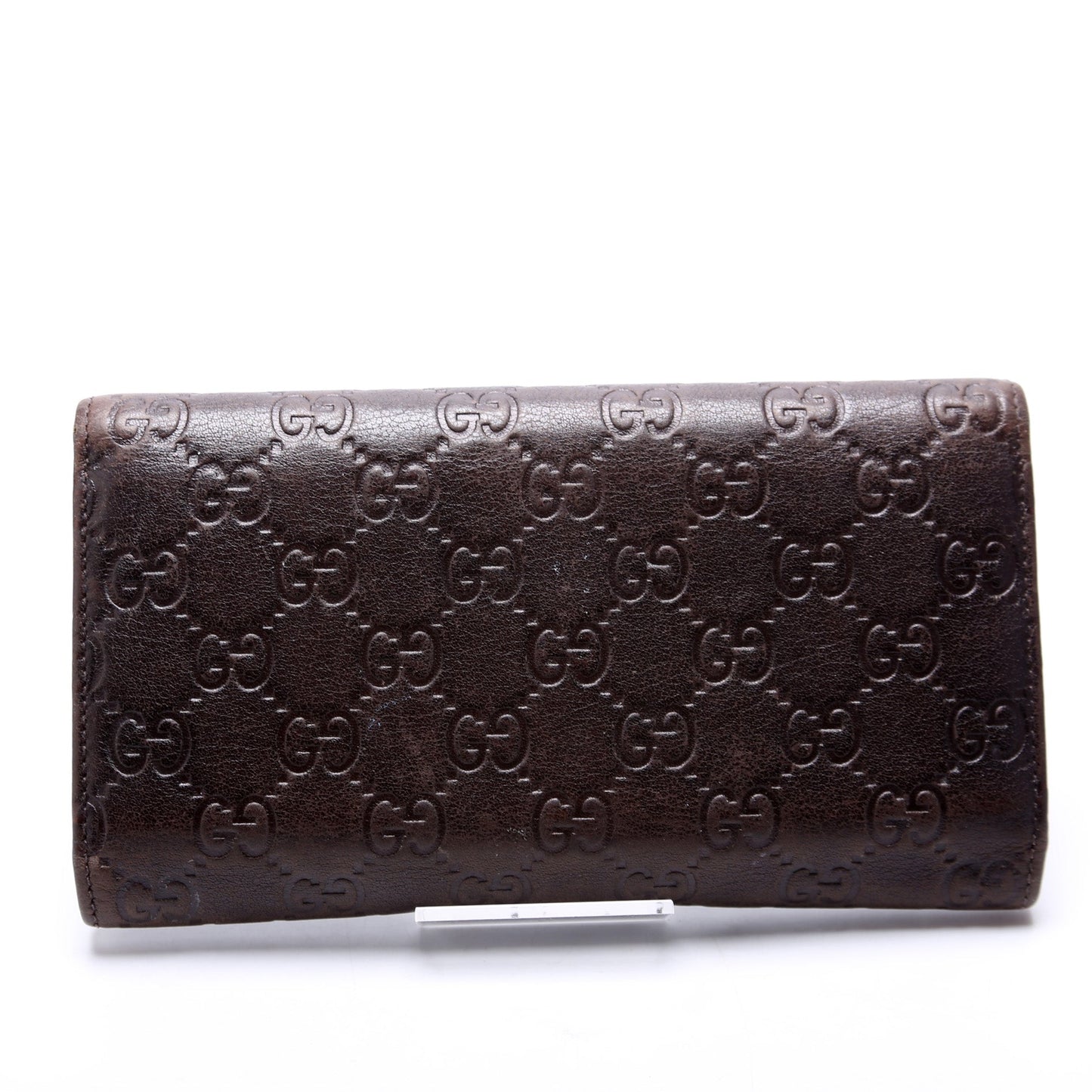 Gucci  GG Leather Trifold Long Wallet Brown