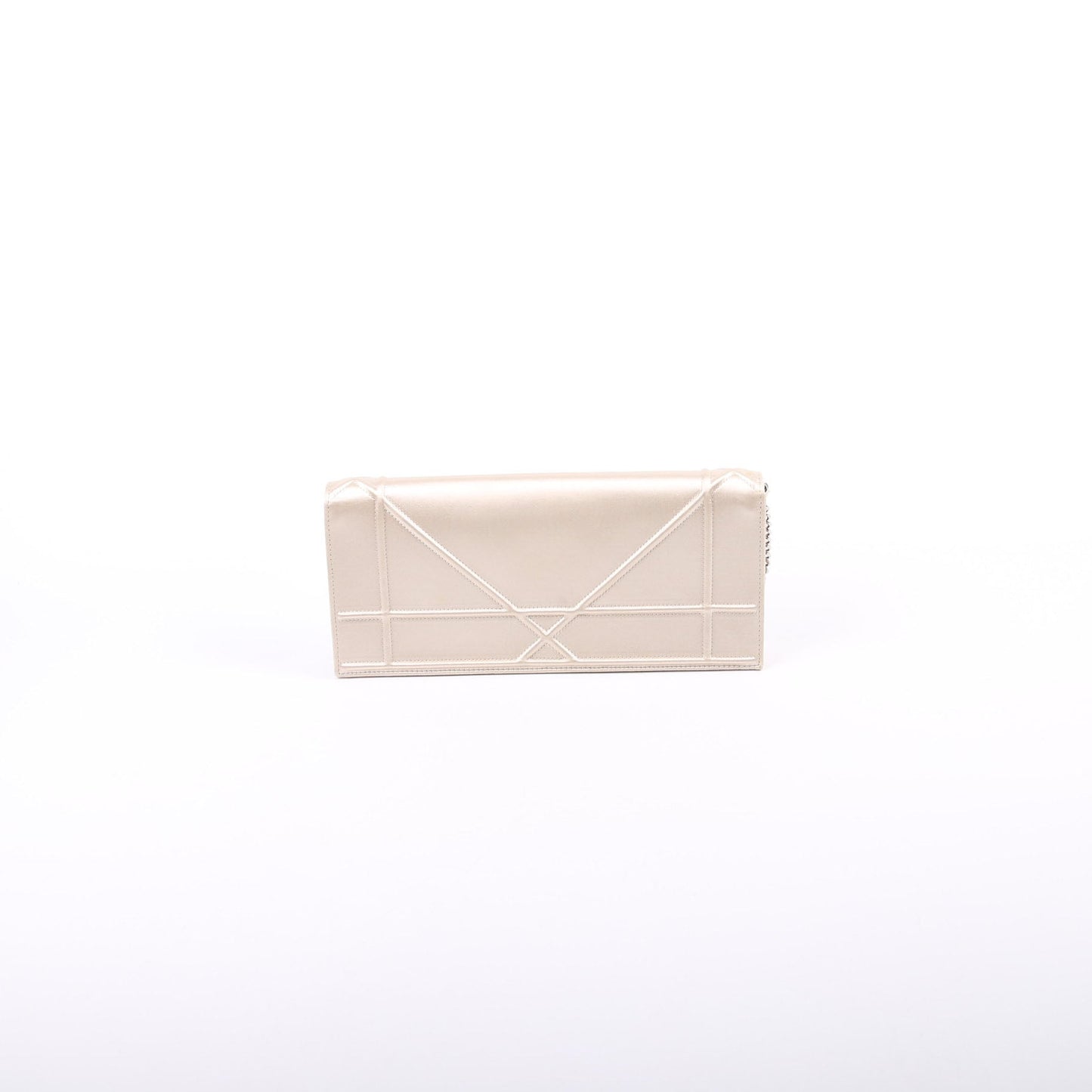 Diorama Wallet On Chain Satin Champagne