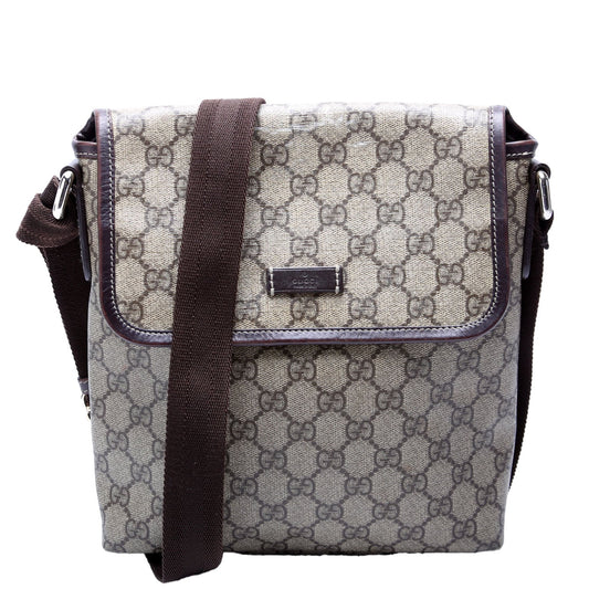 Gucci  GG Supreme Flap Messenger Brown