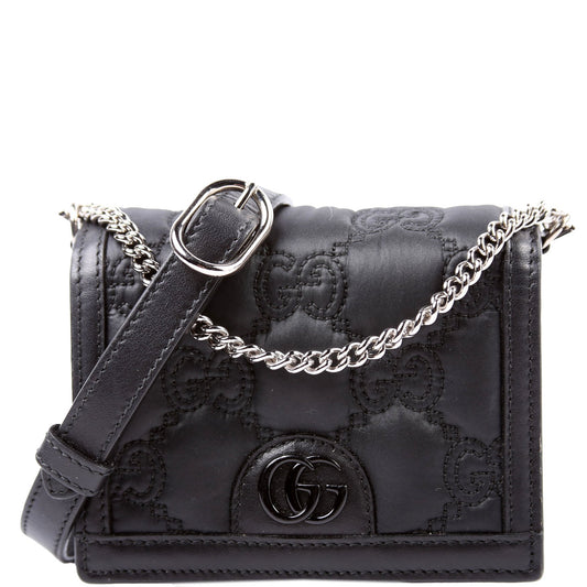 Gucci  GG Nylon Enamel Mini Chain Bag Black