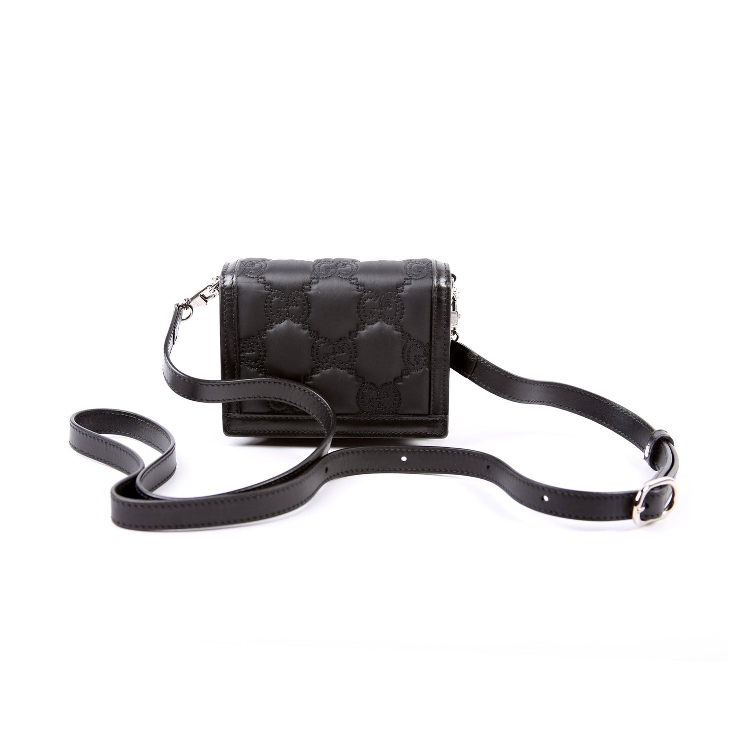 Gucci  GG Nylon Enamel Mini Chain Bag Black