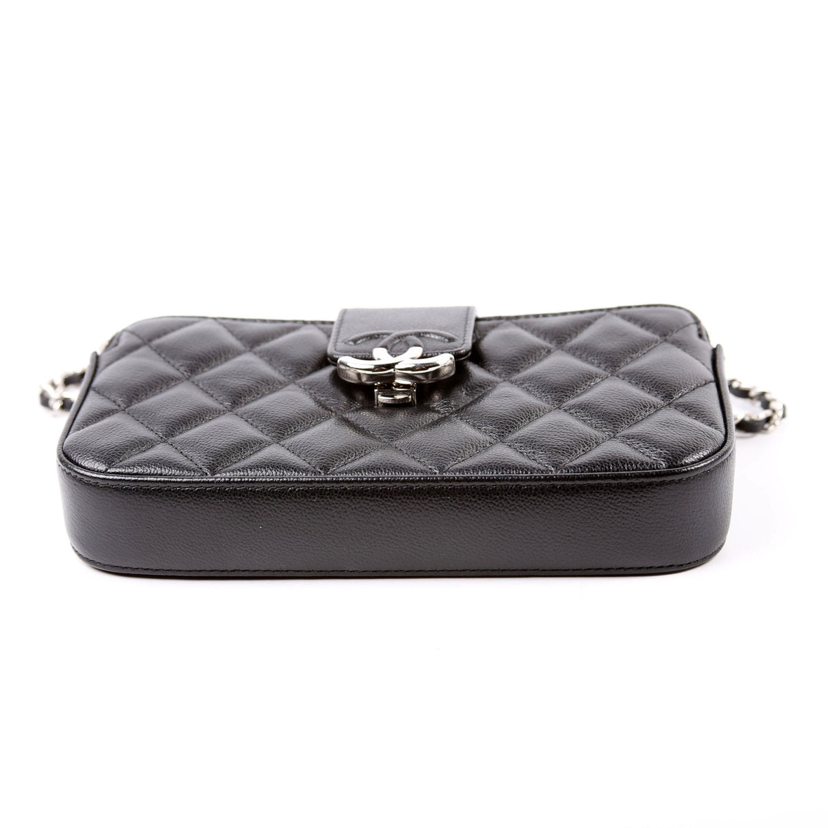 WOC CC Box Clutch Double Zip Grain Calfskin 29M Black