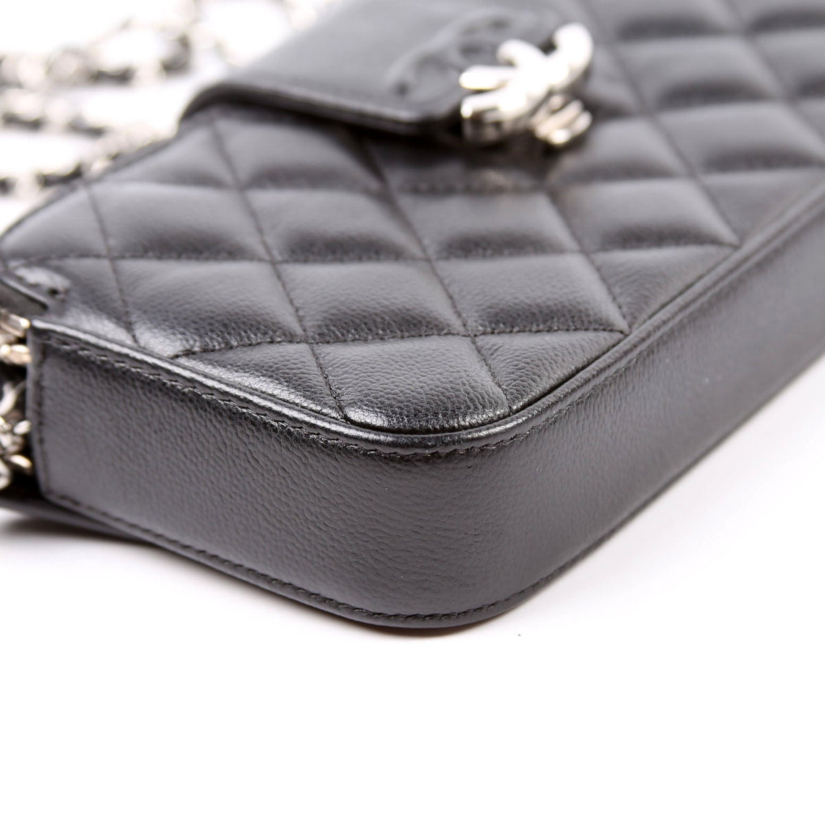 WOC CC Box Clutch Double Zip Grain Calfskin 29M Black