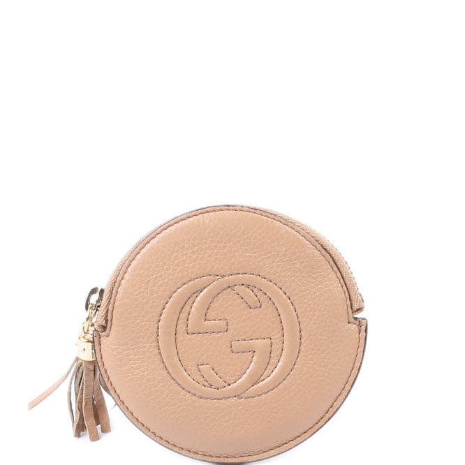 Gucci  Soho Round Coin Purse Tan