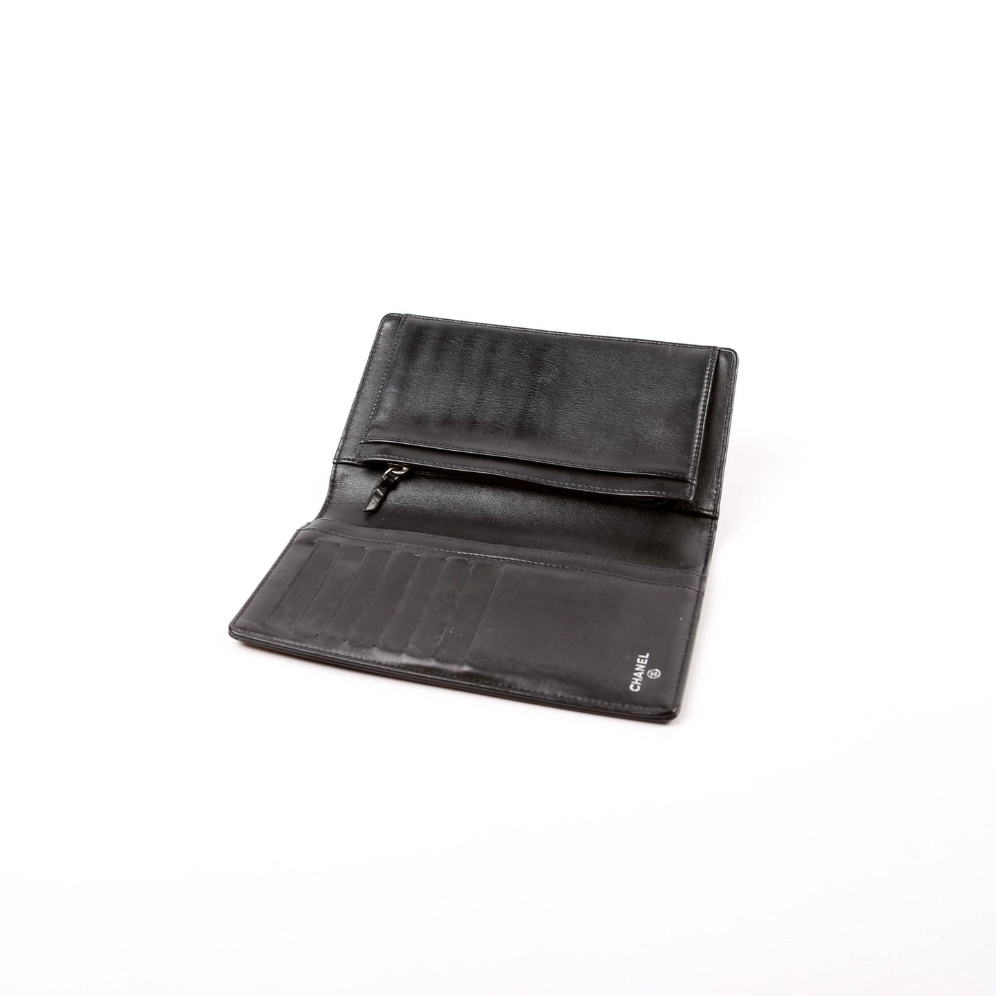 Timless CC Camellia Flower Pallet Patent Yen Wallet 12M Black/Multicolor