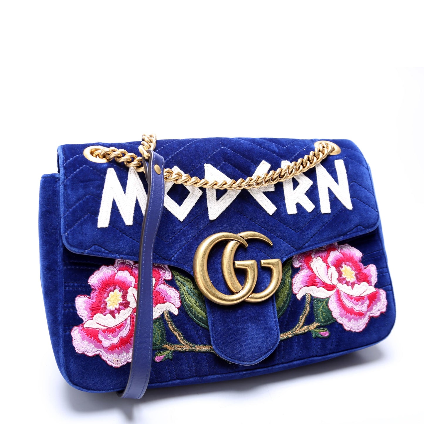 Gucci  Marmont Velvet Modern Medium Blue
