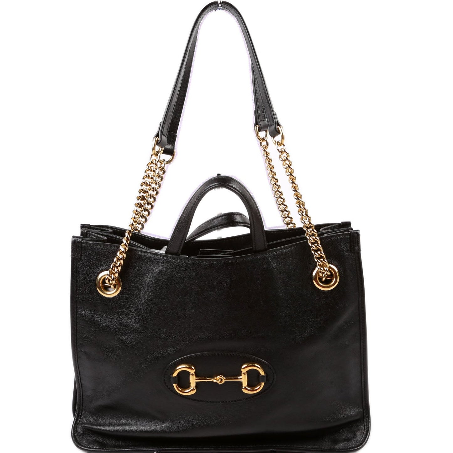 Gucci   Horsebit Large Leather Tote Black