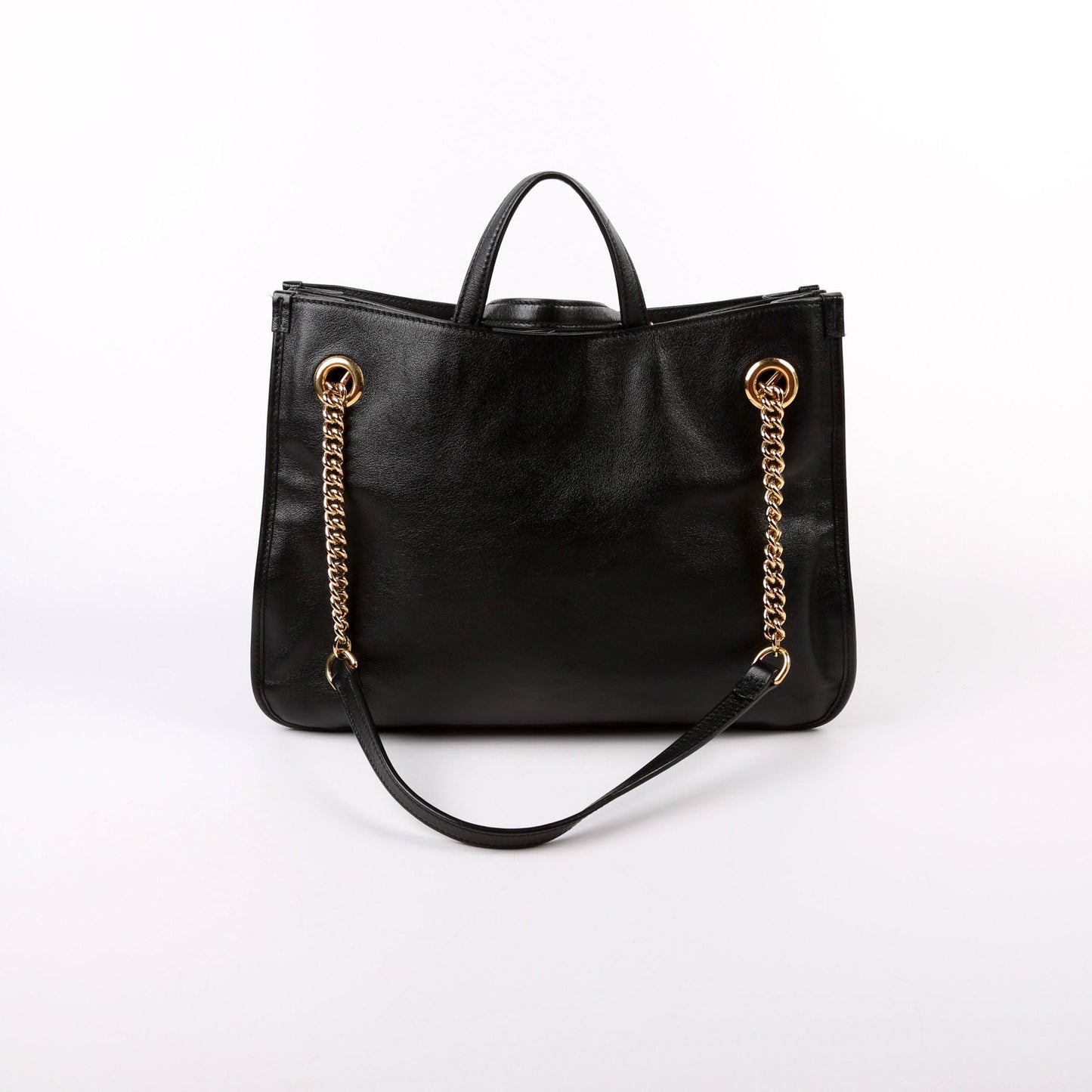 Gucci   Horsebit Large Leather Tote Black