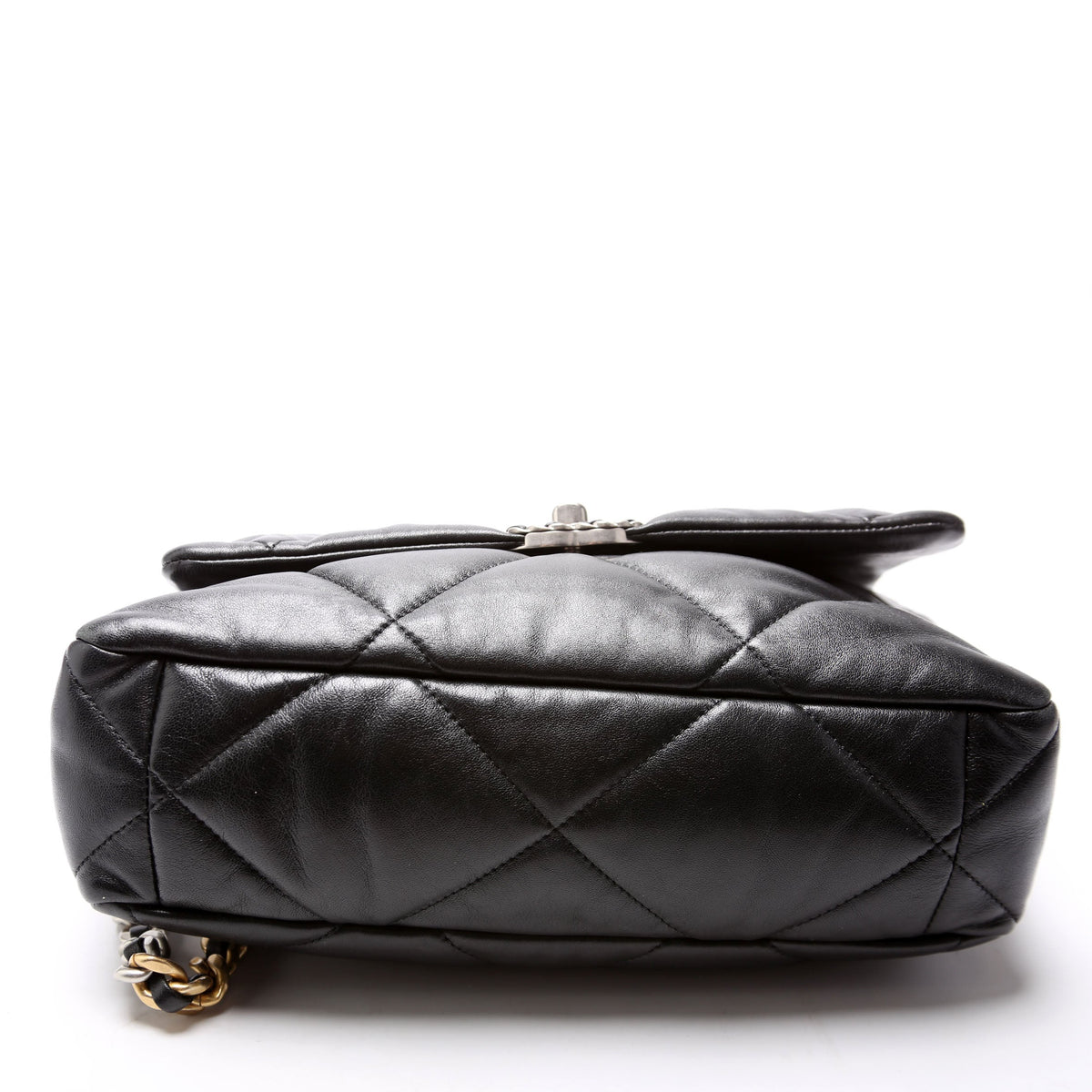 Quilted Goatskin 19 Large Flap RFID Black