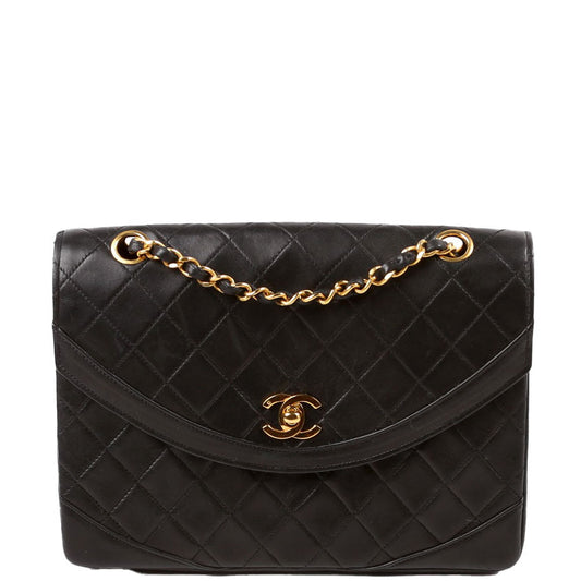 CC Flap Shoulder Bag Quilted Lambskin Vintage 0M