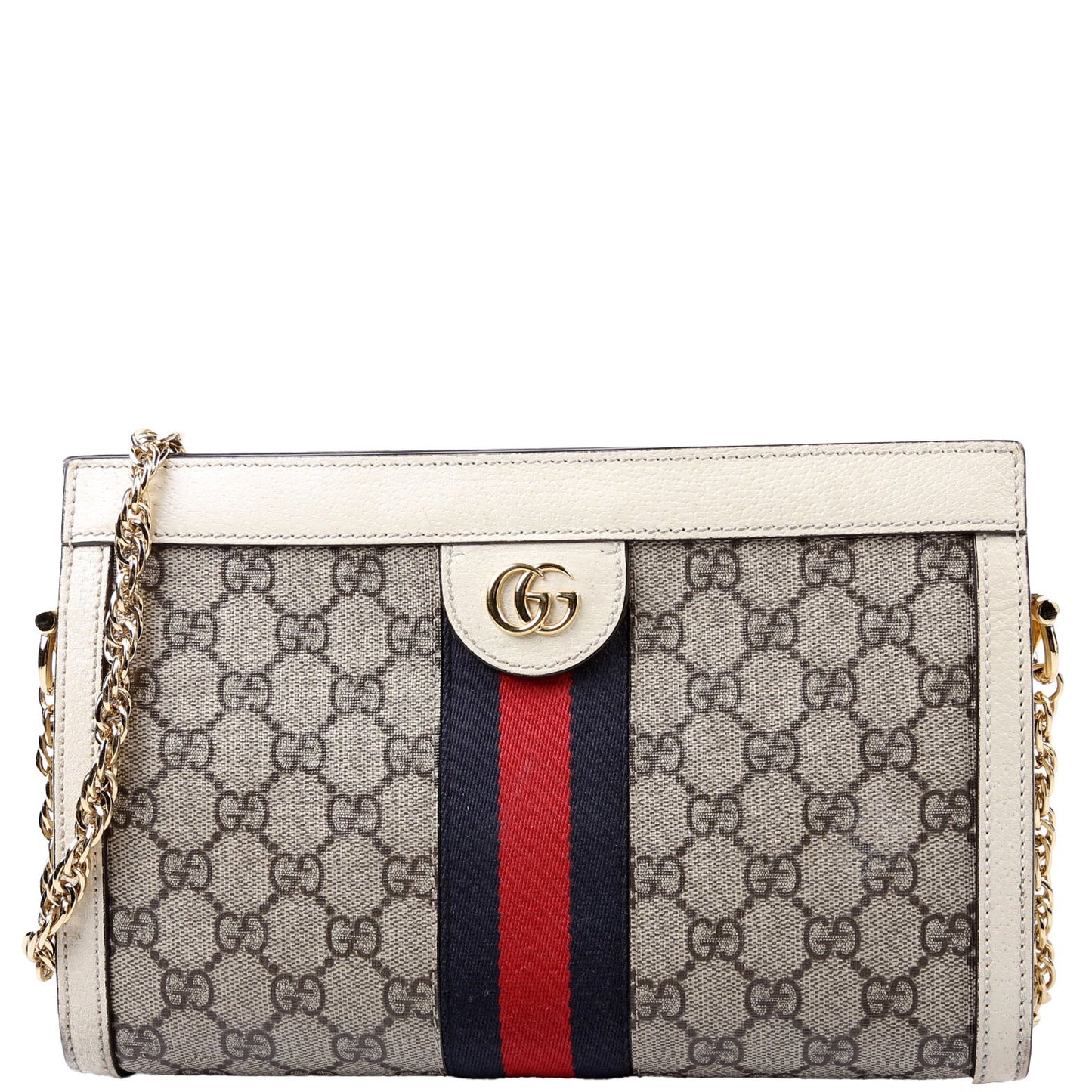 Gucci  GG Supreme Ophidia Small Chain White