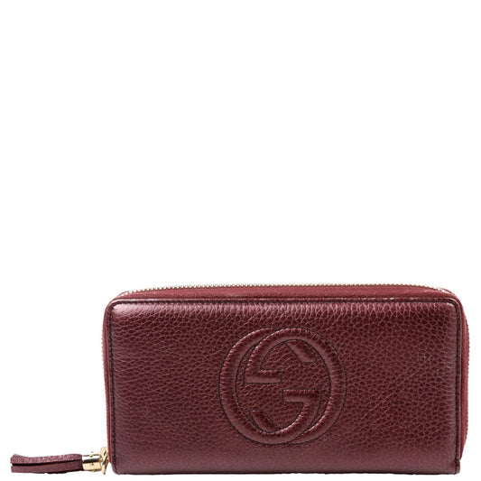 Gucci  Soho Zippy Wallet Maroon