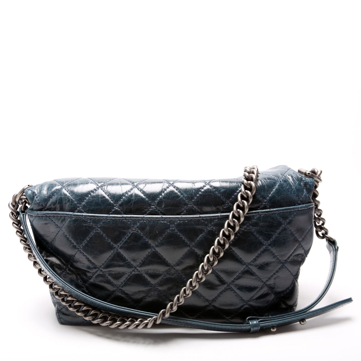 Tabatiere Kisslock Fold Over Quilted Aged Calfskin Bag 21M