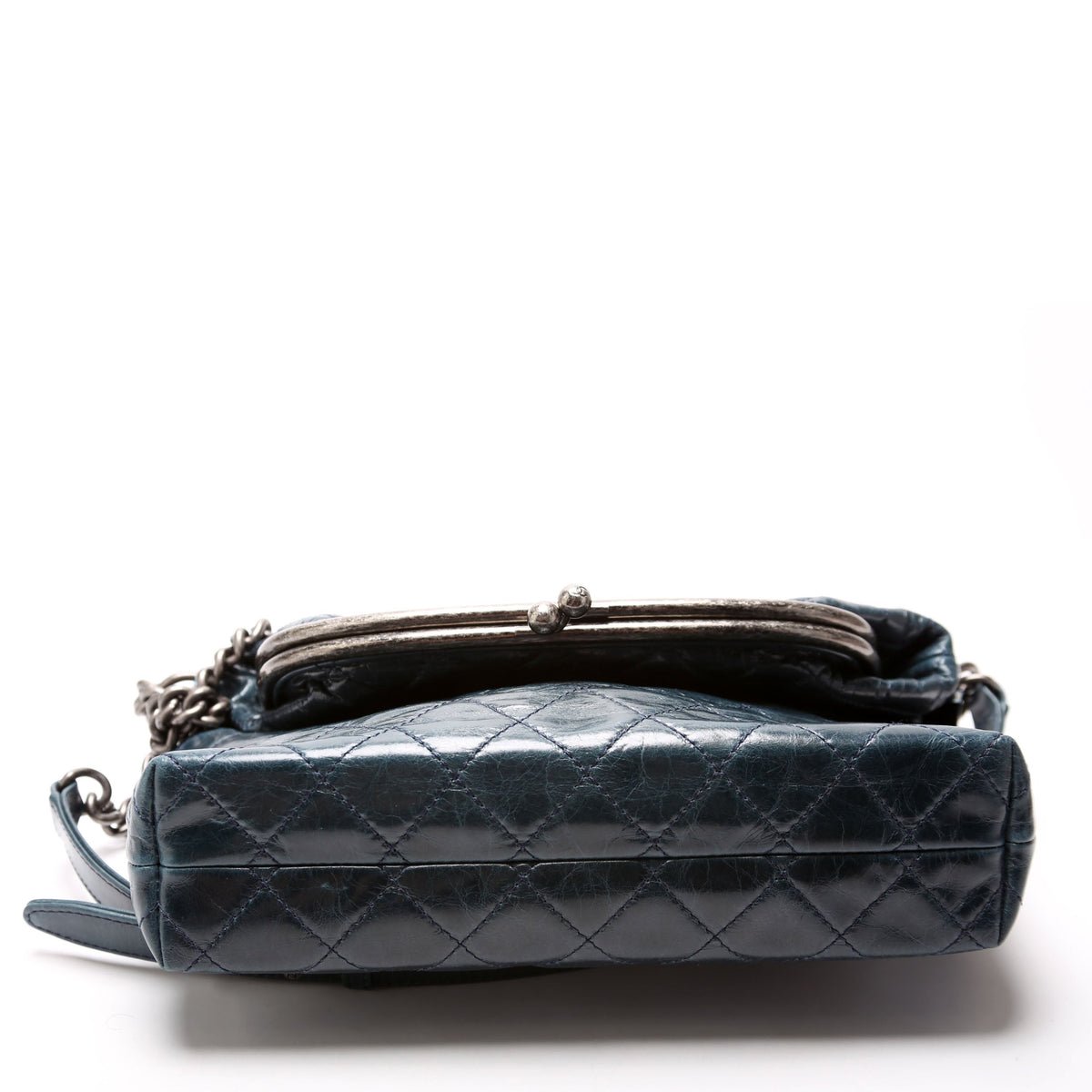 Tabatiere Kisslock Fold Over Quilted Aged Calfskin Bag 21M