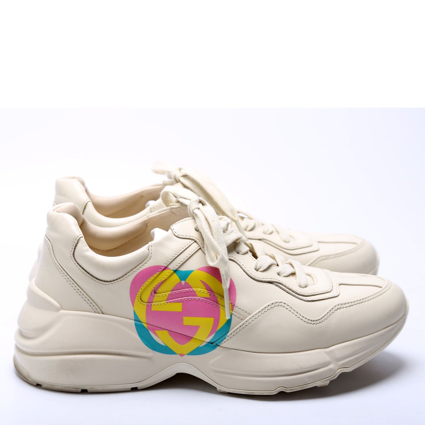 Gucci Rhyton Heart Sneakers Size . Cream