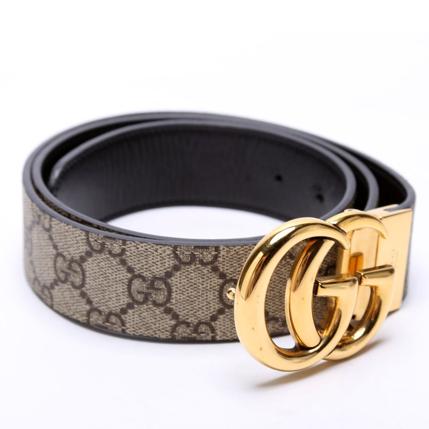Gucci  GG Marmont Reversible Supreme/Leather Belt Size / Brown