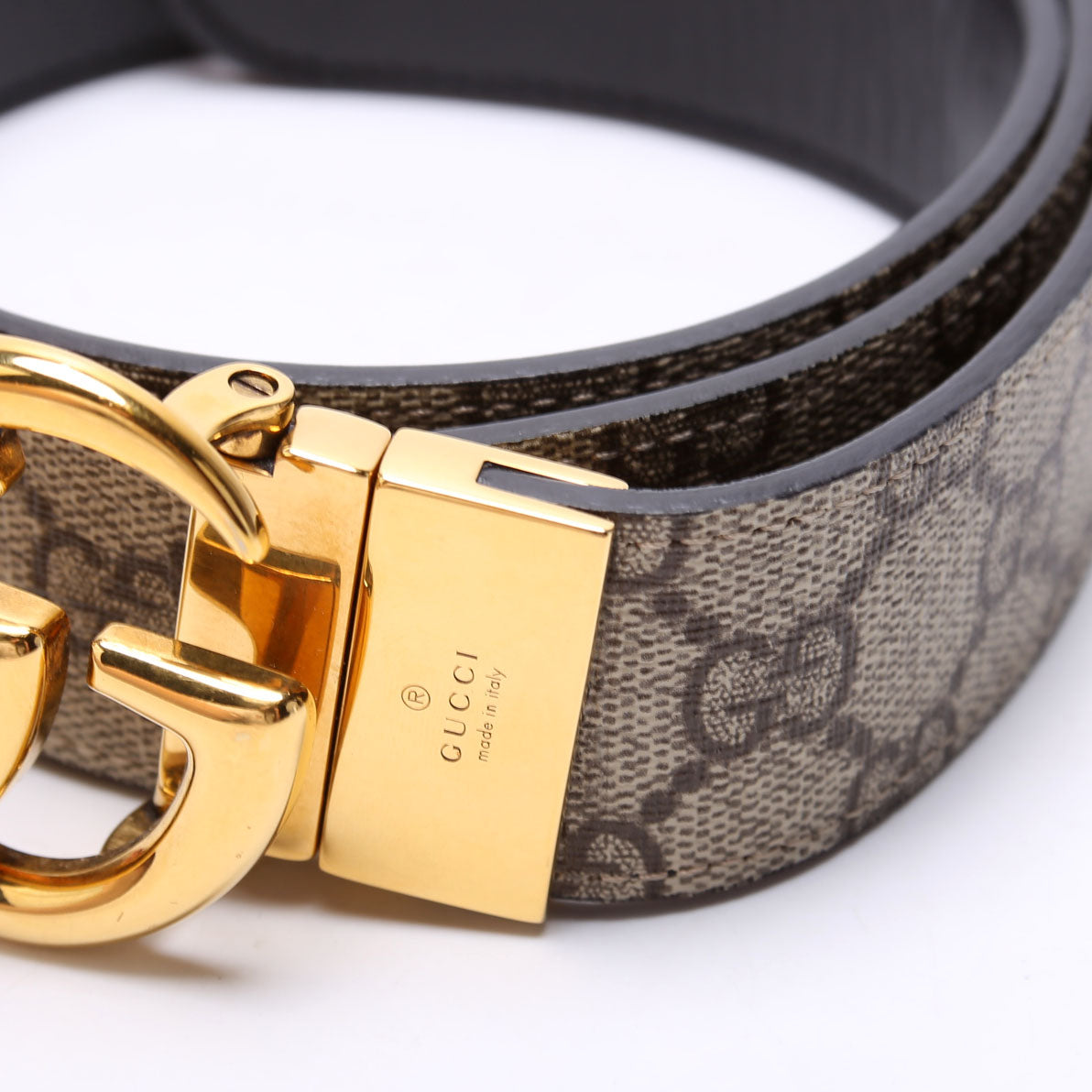 Gucci  GG Marmont Reversible Supreme/Leather Belt Size / Brown