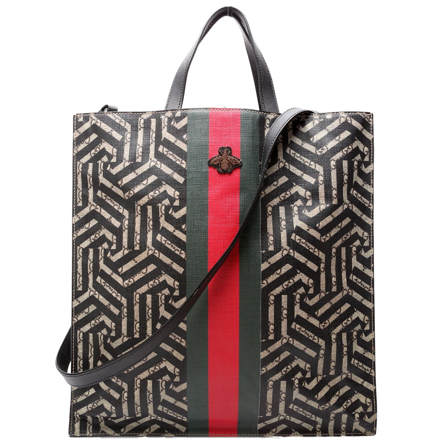 Gucci  Soft GG Supreme Caleido Web Vertical Tote Black/Beige