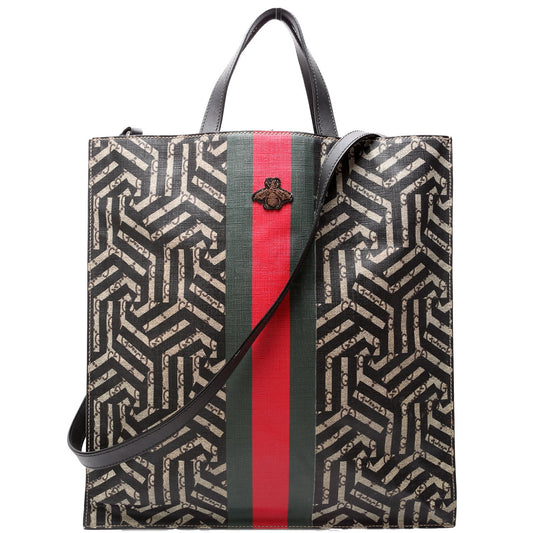 Gucci  Soft GG Supreme Caleido Web Vertical Tote Black/Beige