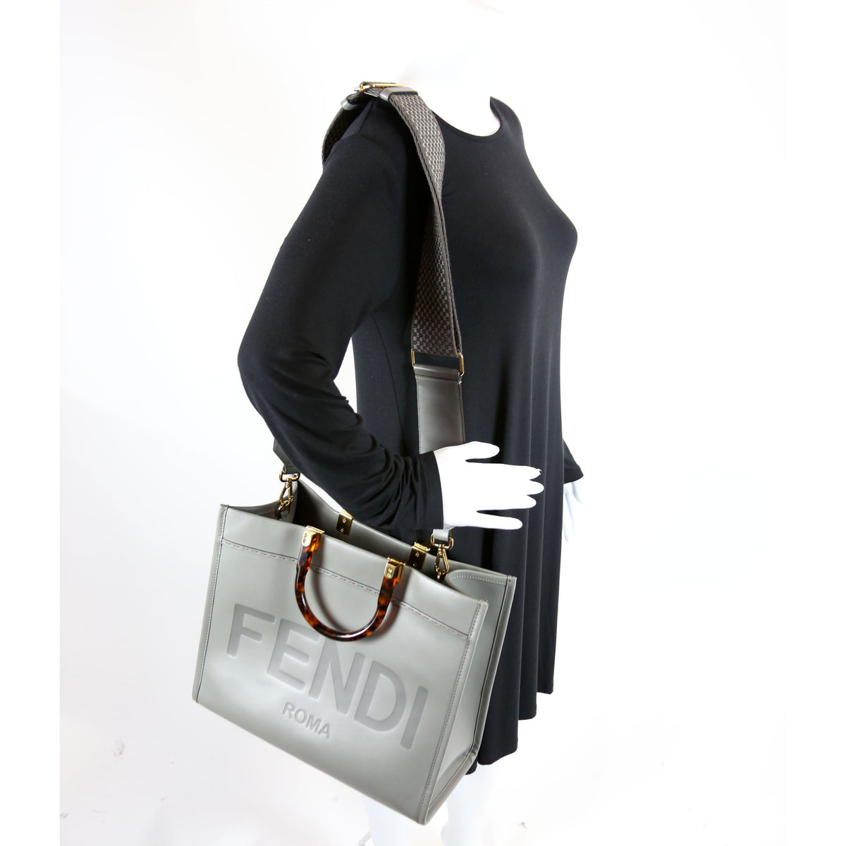 8BH386 Sunshine Shopper Medium Leather Gray