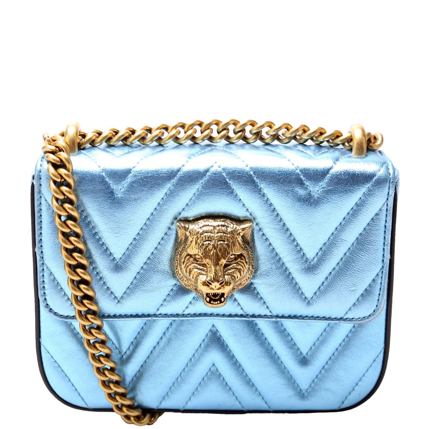 Gucci  Broadway Metalic Matelasse Shoulder Bag Blue