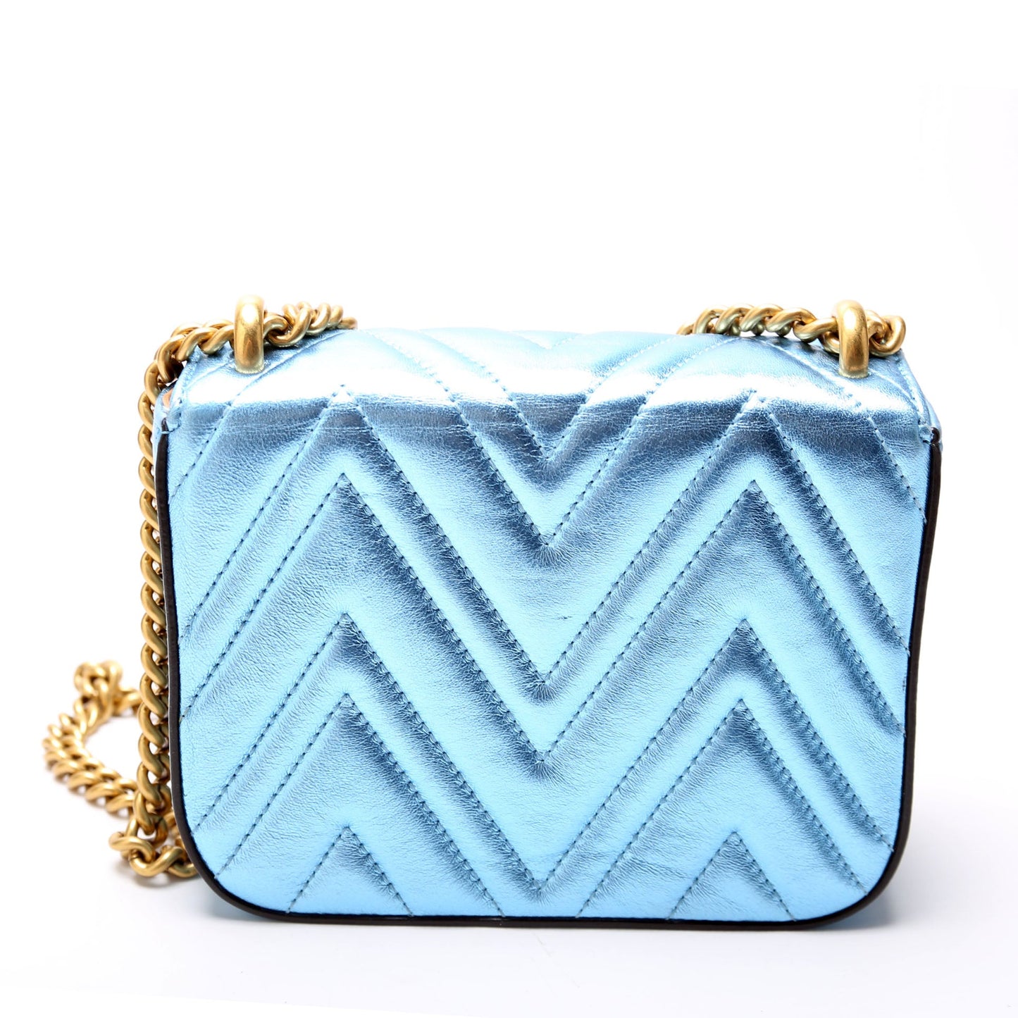 Gucci  Broadway Metalic Matelasse Shoulder Bag Blue