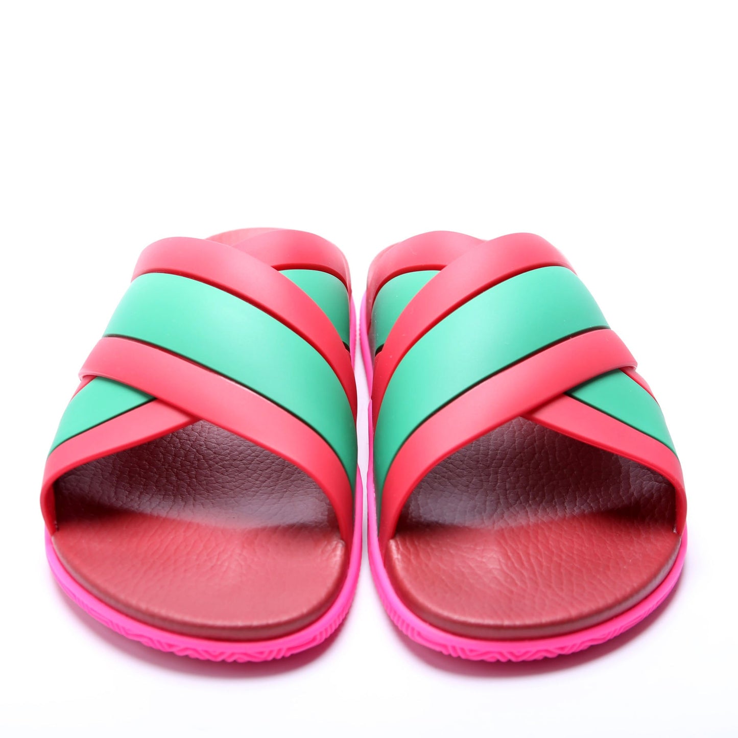 Gucci Criss Cross Web Rubber Slides Size