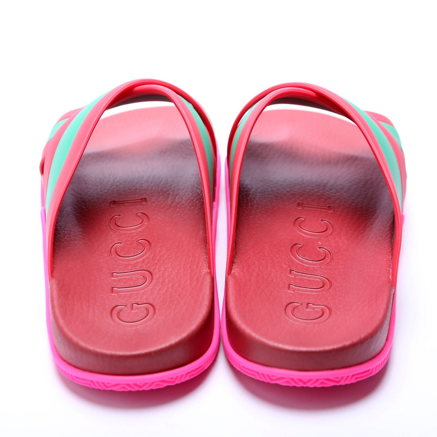 Gucci Criss Cross Web Rubber Slides Size