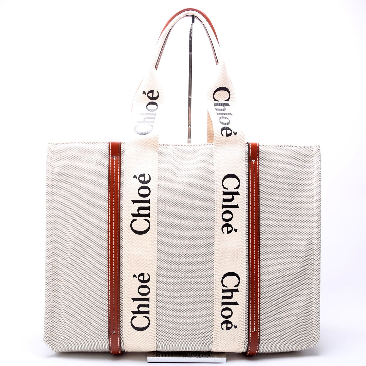 Woody Ribbon Tote Large Brown