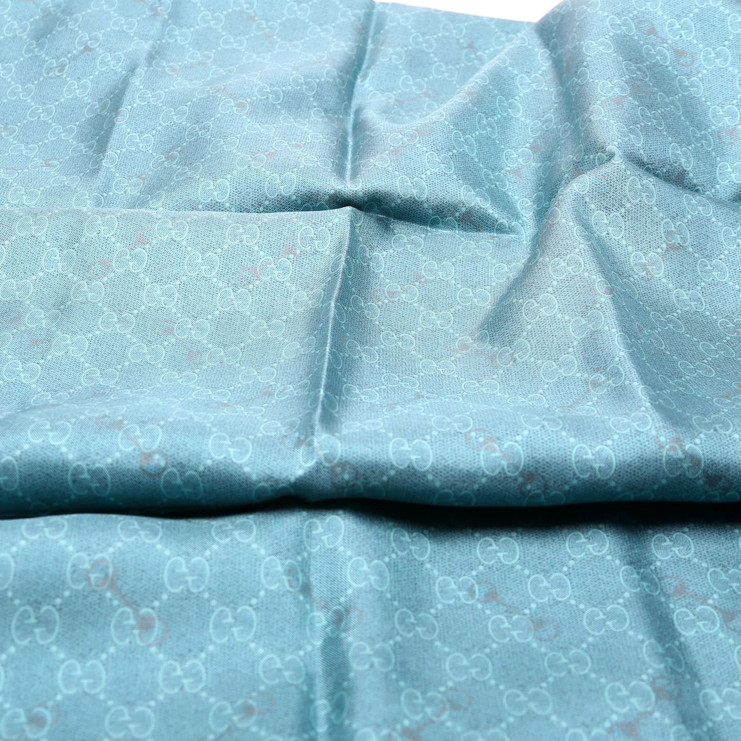 Gucci  GG With Horsebit Silk Square CM Scarf Teal