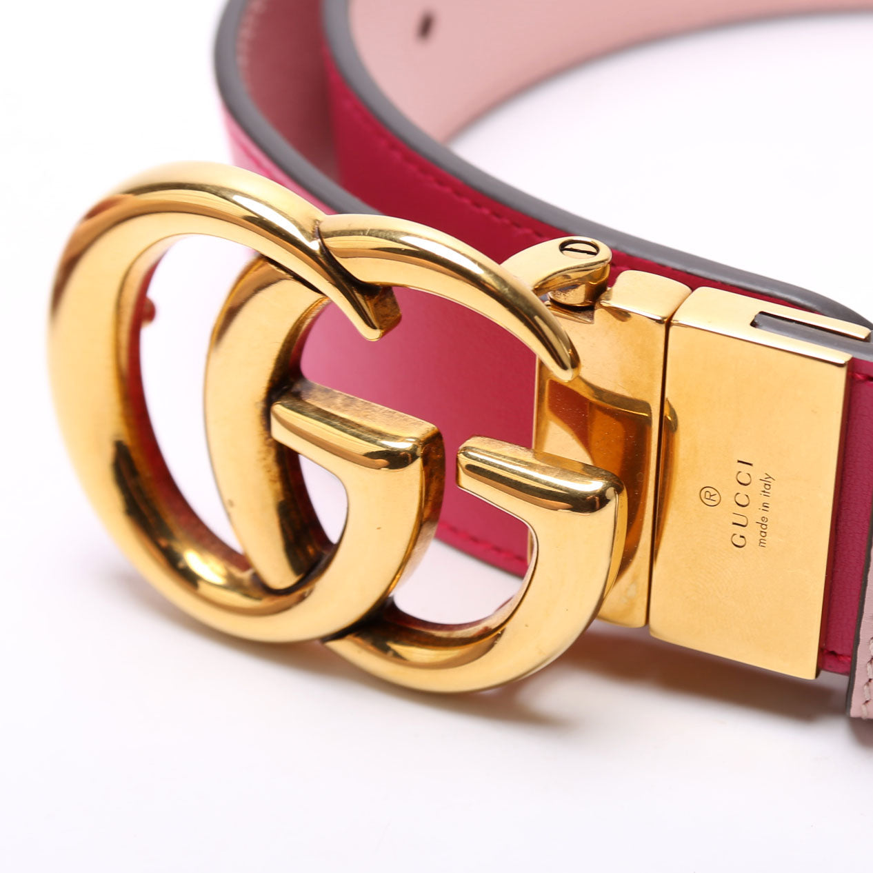 Gucci  GG Marmont Reversible Leather Belt Size / Pink