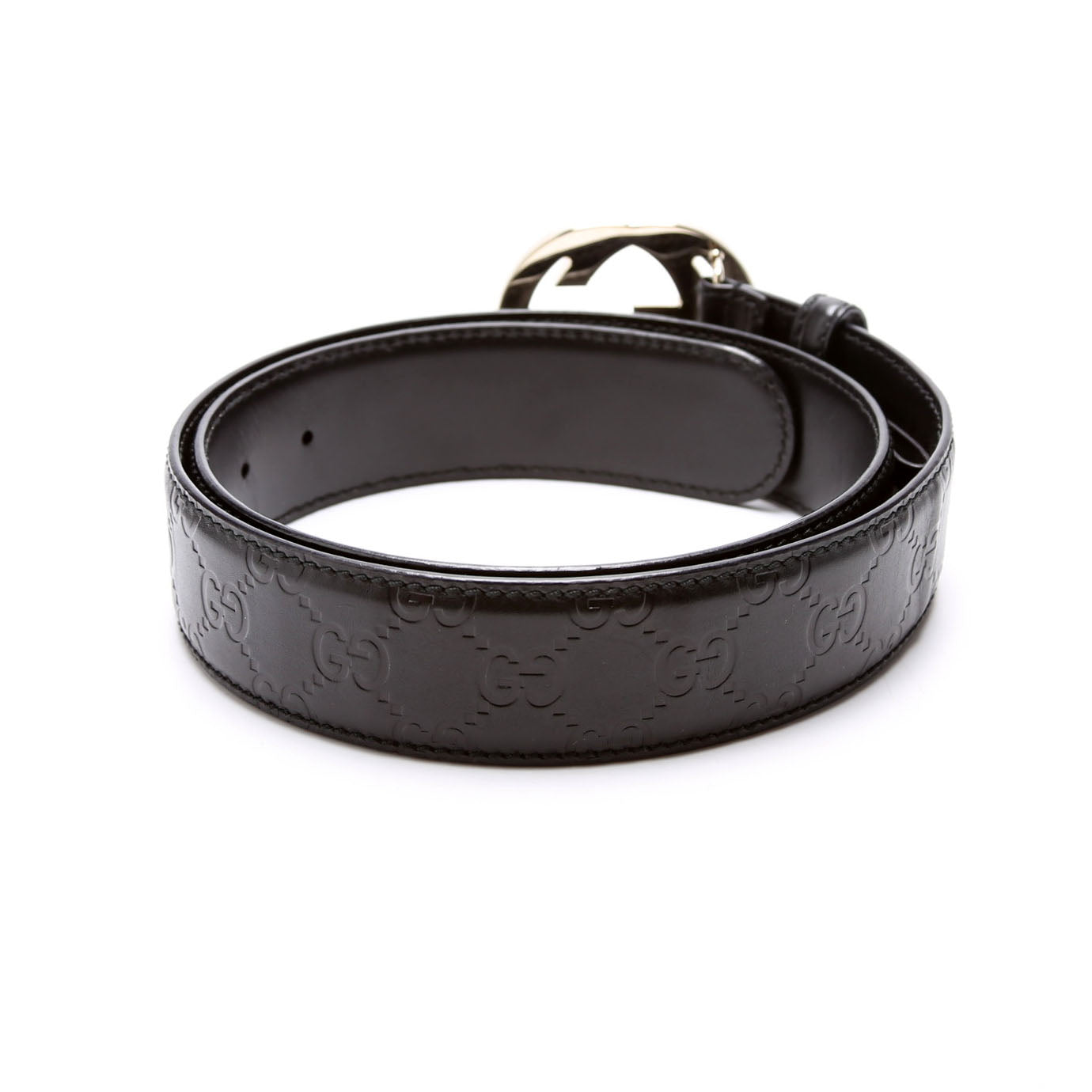 Gucci  Interlocking Leather Belt Size / Black