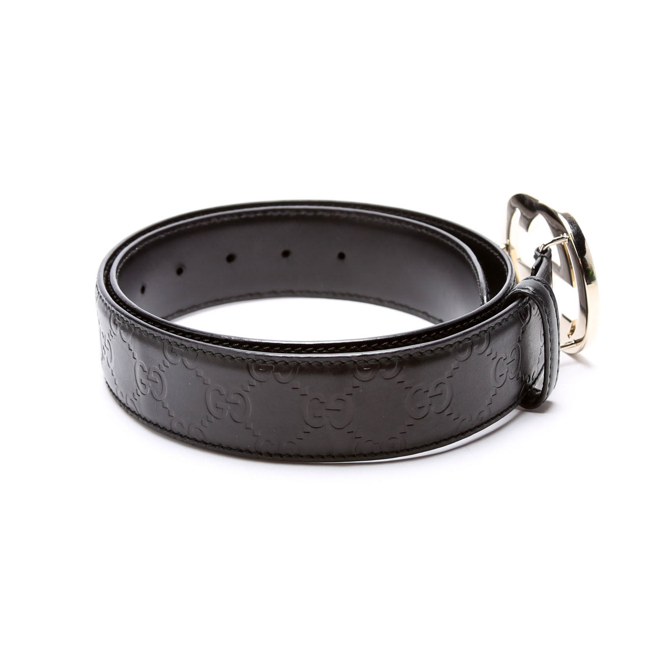 Gucci  Interlocking Leather Belt Size / Black
