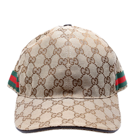 Gucci  GG Canvas Web Hat Size Medium Brown