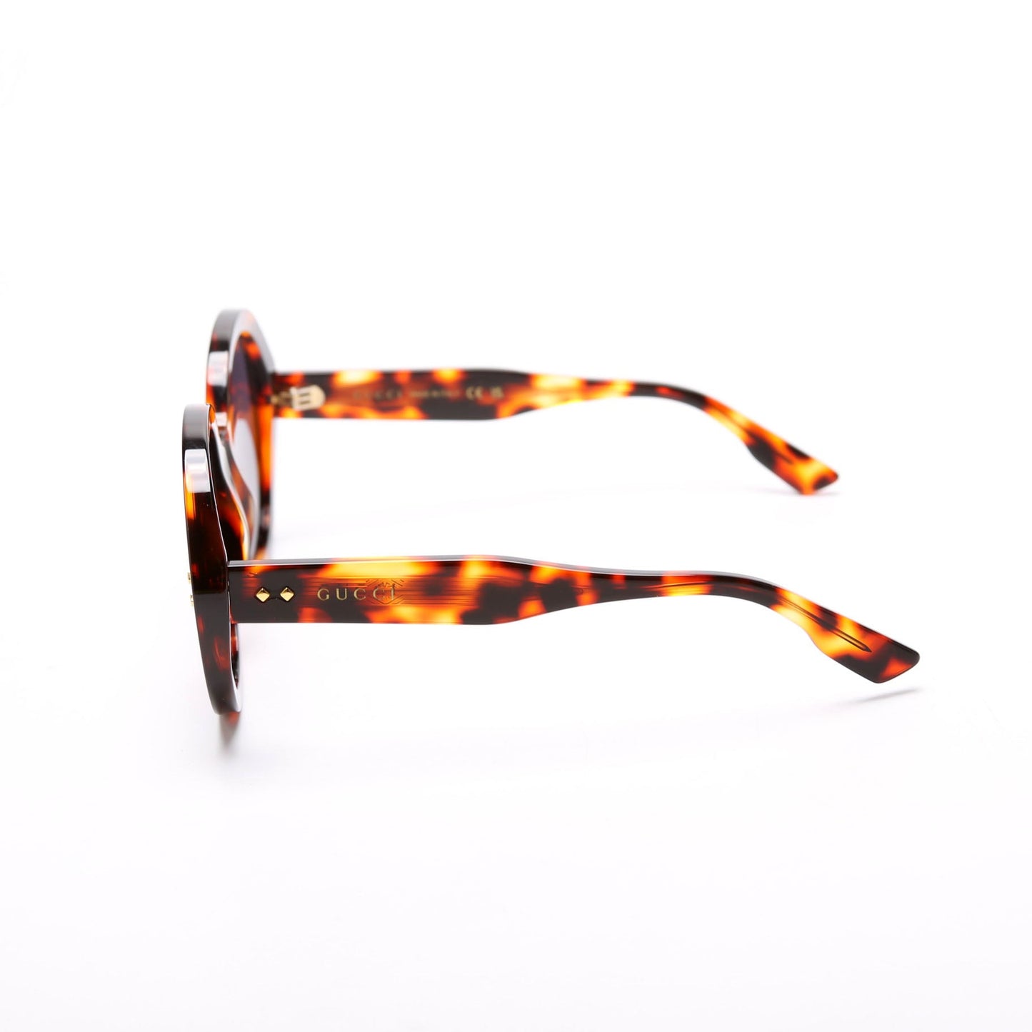 Gucci GGS Round Acetate Sunglasses Brown