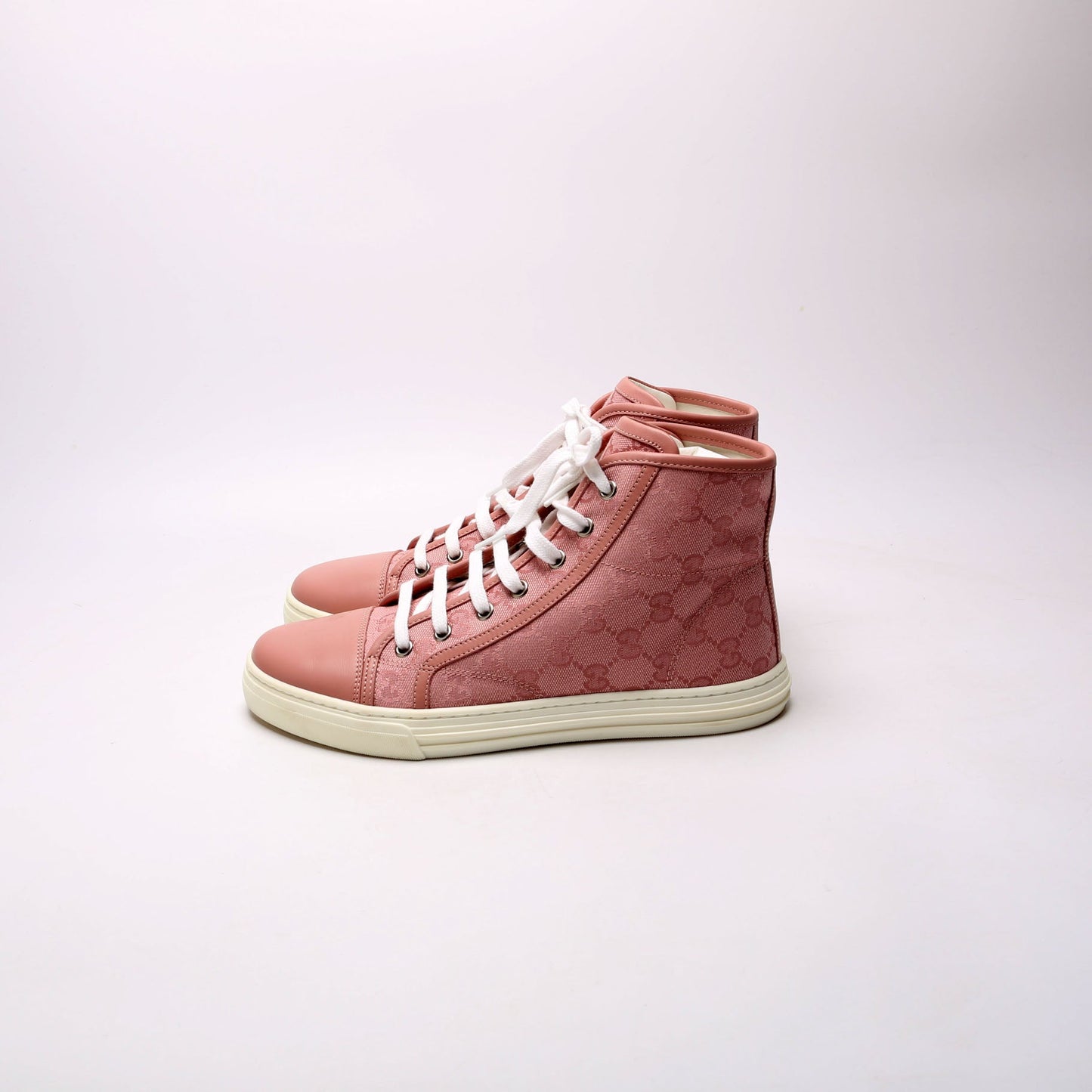 Gucci GG Canvas High Top Sneakers Size . Pink
