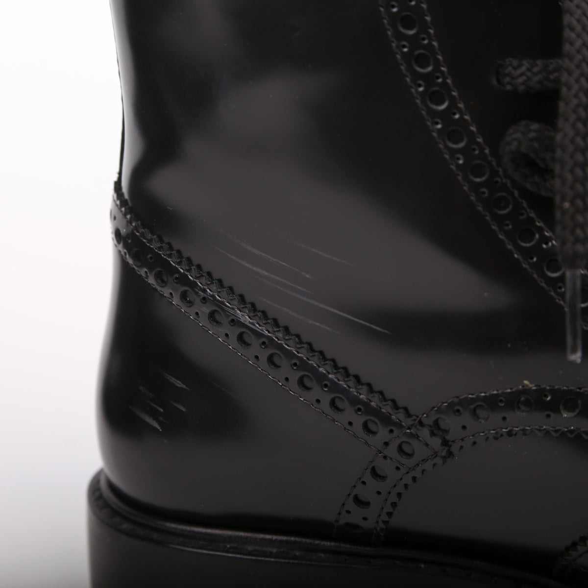 D-Order Lace-Up Calfskin Boots Size 37 Black