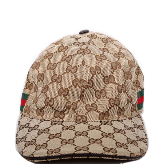 Gucci  GG Canvas Web Cap Size Small Brown