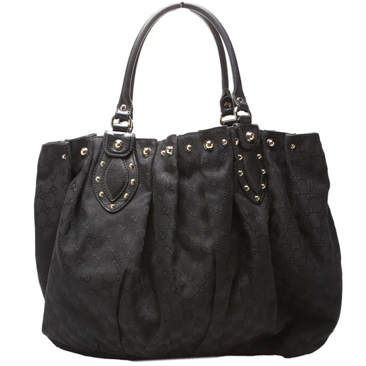 Gucci  GG Canvas Studded Pelham Tote Large Black